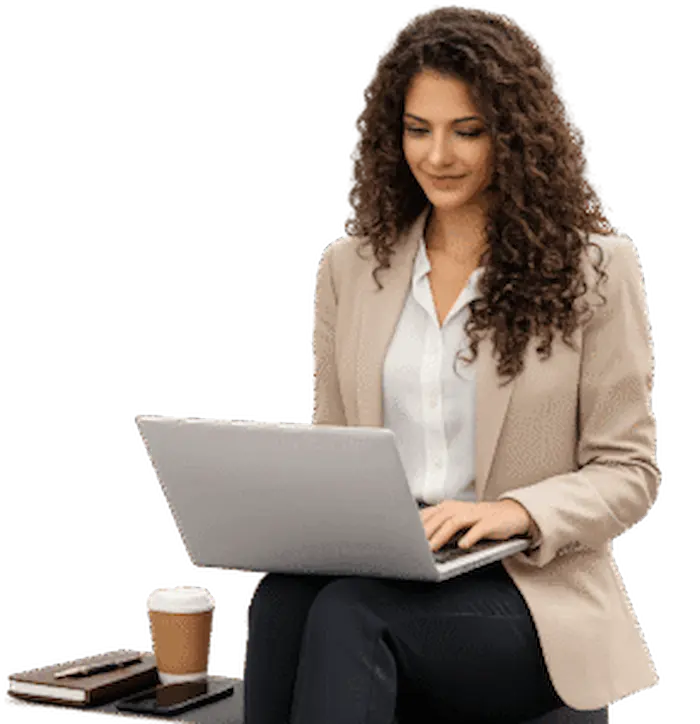 Digital marketing professional working on a laptop for business growth